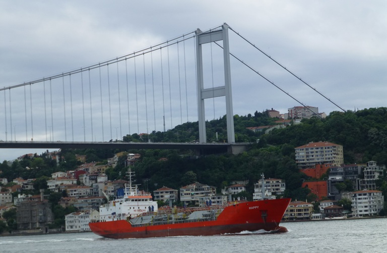 Ship plying the Bosphorus