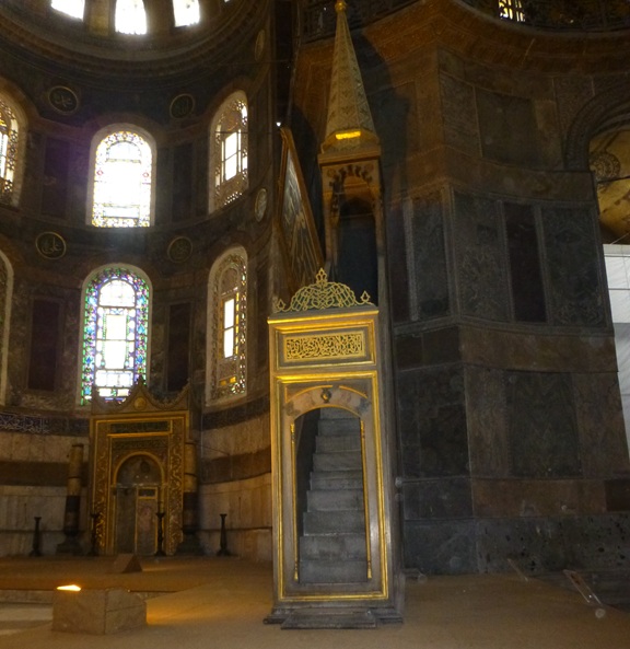 The minbar in the Hagia Sofia
