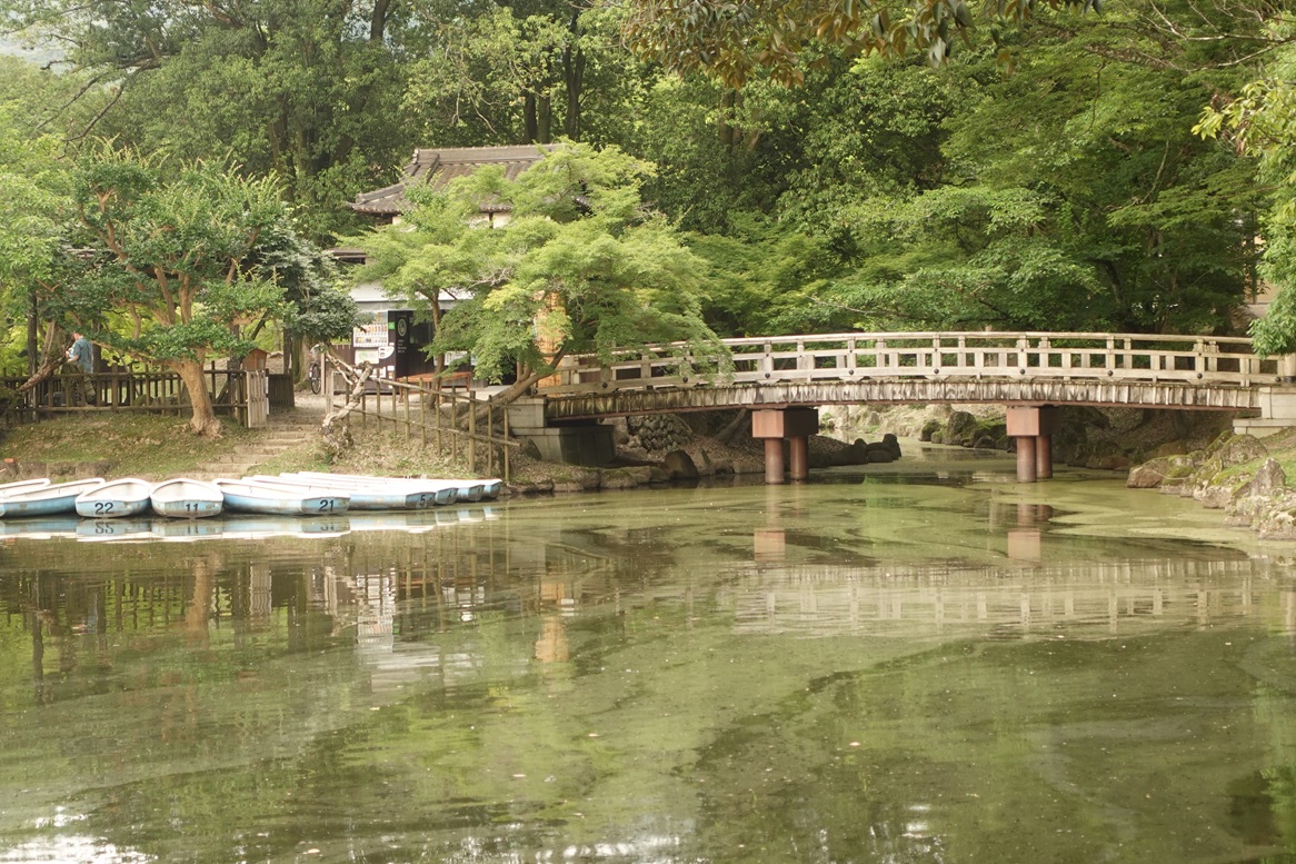 A traditional style bridge near Ukimido Pavilion.