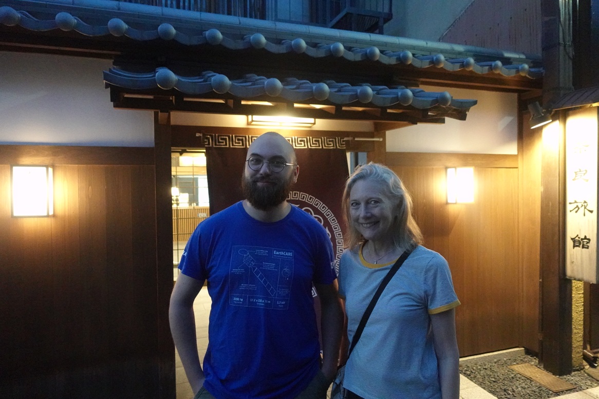 Cindy and Sean outside our ryokan hotel in Nara