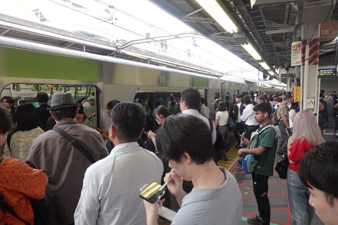 Metro and above-ground trains in Tokyo are always packed