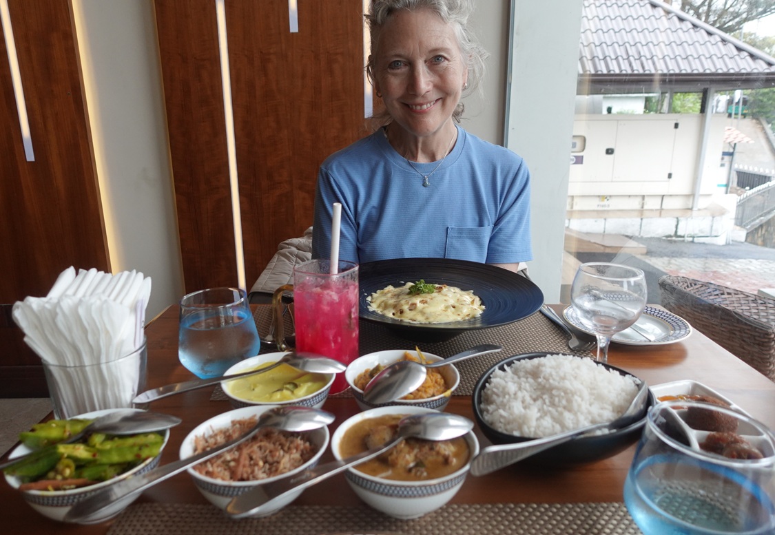 Cindy at lunch at the Hotel Devon Rest, Kandy