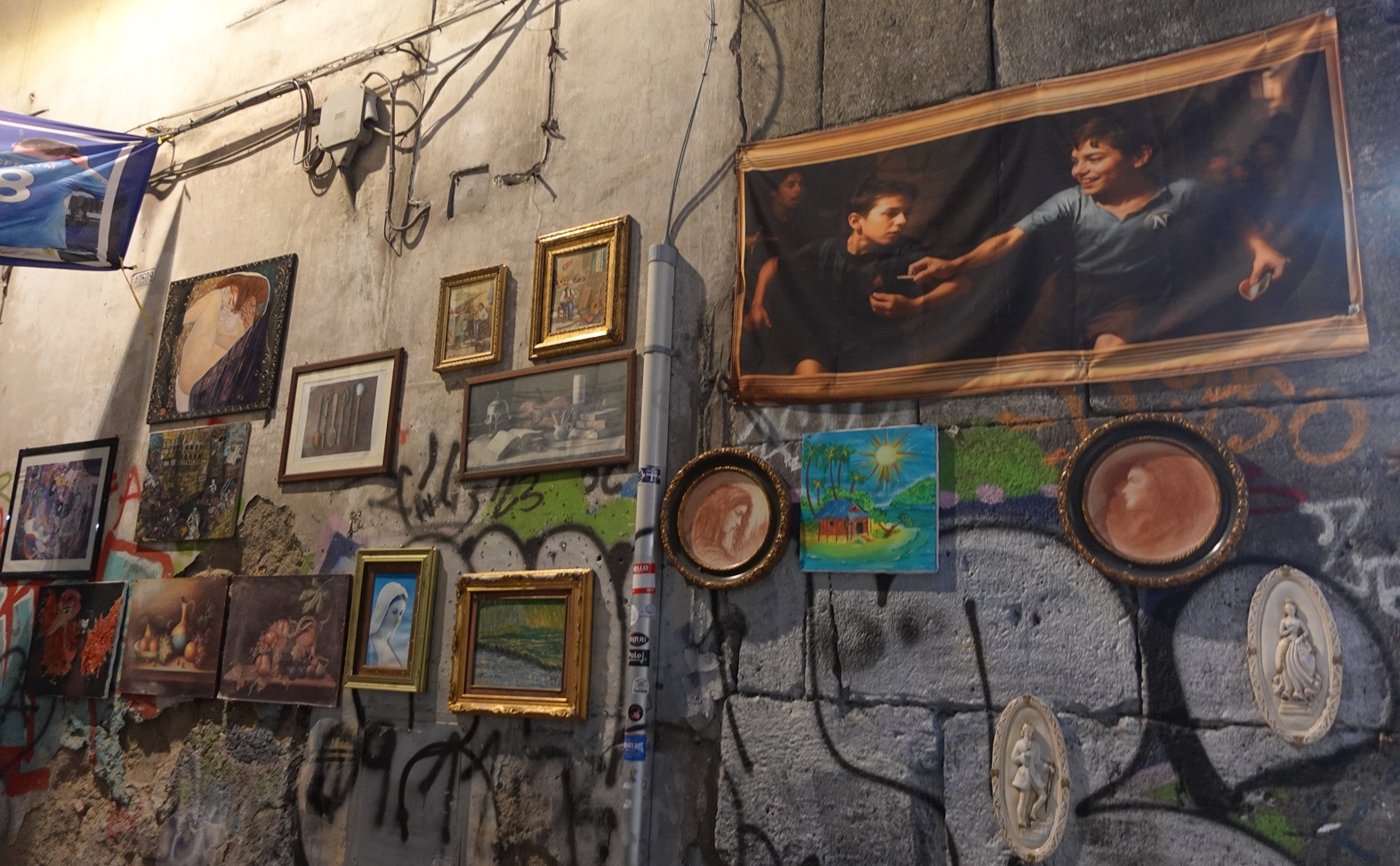 A display of artworks