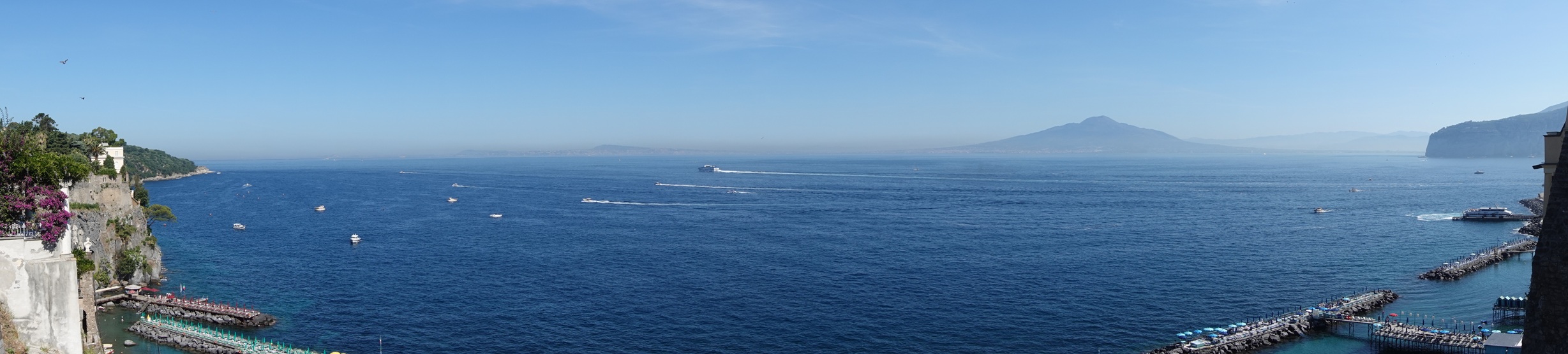 Panaorama of the Gulf of Napoli from Sorrento.