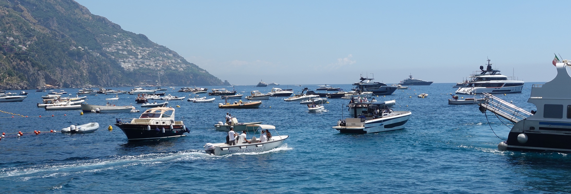 Watercraft packed in at Positano.