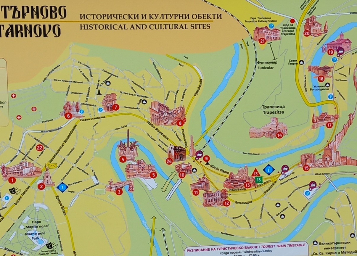 Tourist map of Teliko Tarnovo